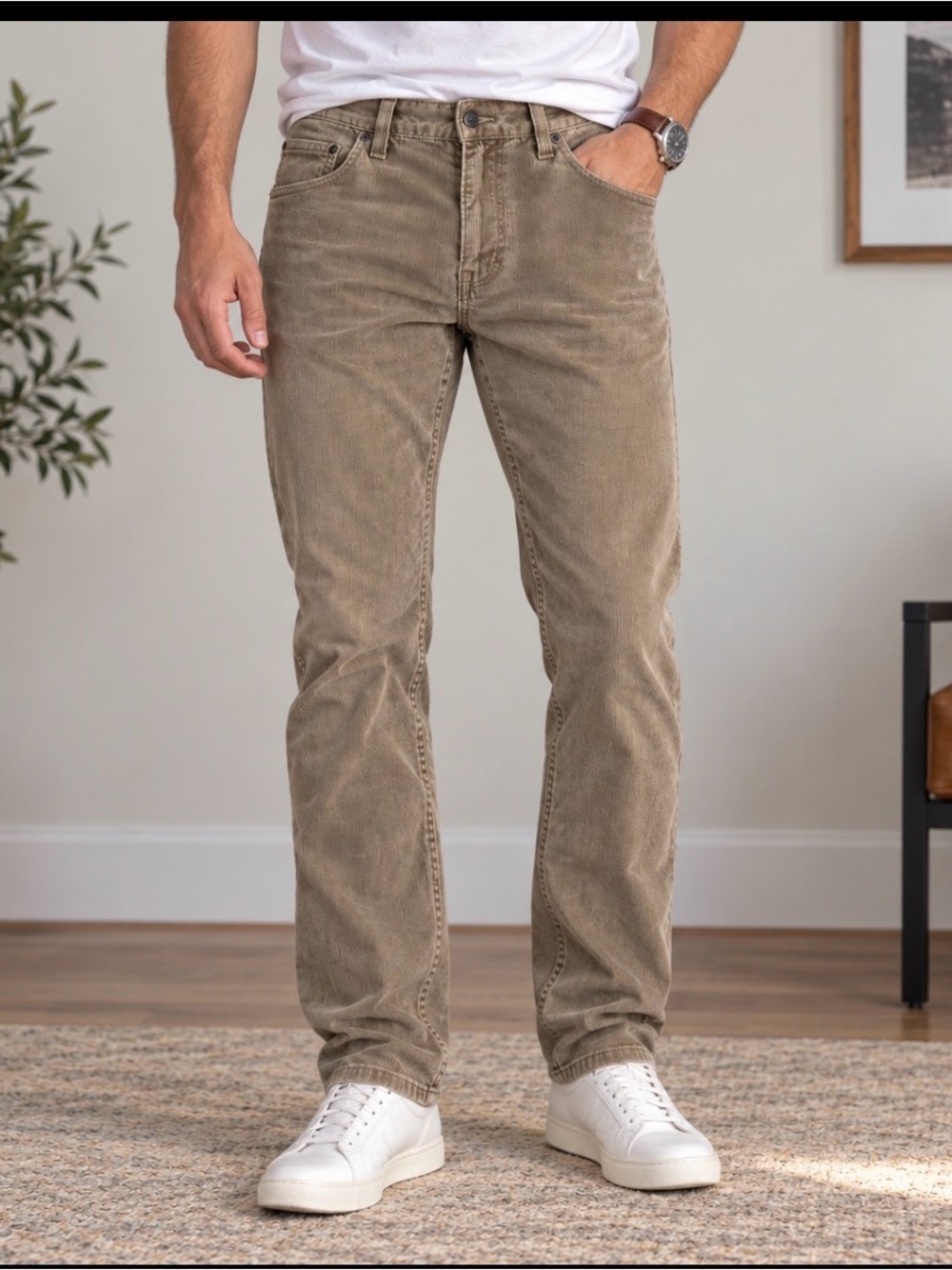 Banana Republic Pants Mens 32x34 Brown Tan Pima Cotton 5 Pocket Corduroy Cord